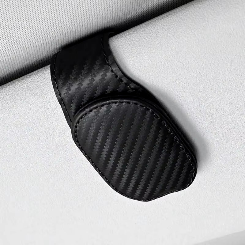 Elevate Your Drive with Our Universal Car Sun Visor Eyeglass Hanger Clip – Premium Leather Magnetic Glasses Holder for Smart Automobile Storage