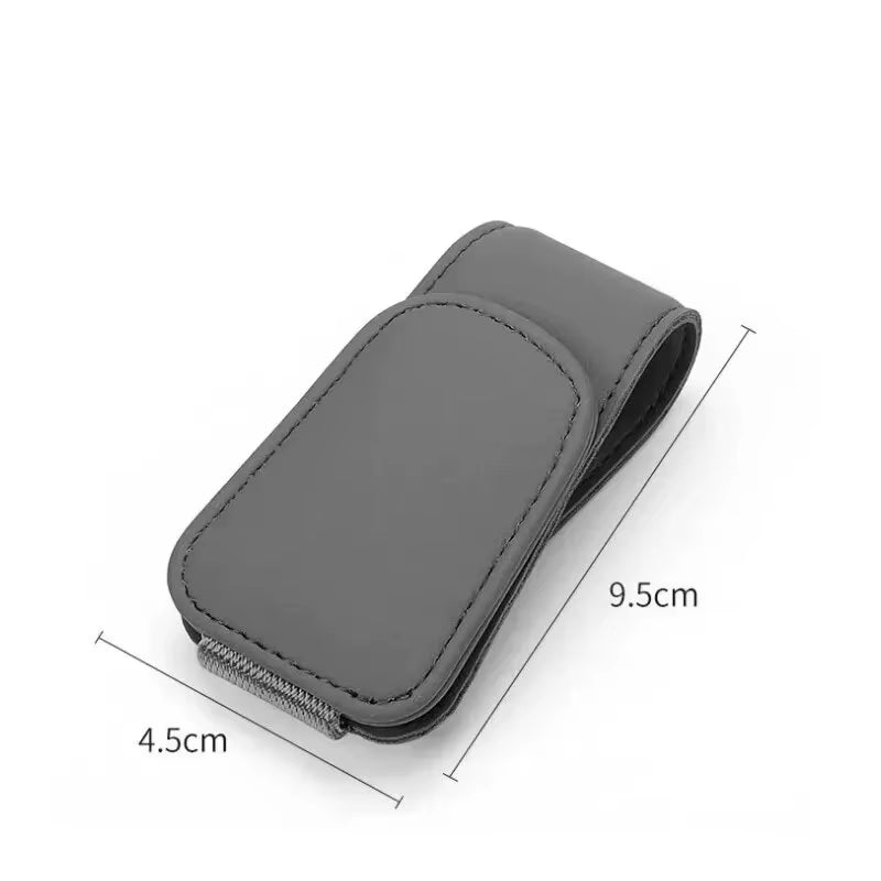 Elevate Your Drive with Our Universal Car Sun Visor Eyeglass Hanger Clip – Premium Leather Magnetic Glasses Holder for Smart Automobile Storage
