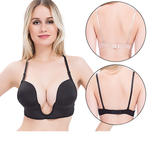 חזיית פוש אפ ללא ברזל לנשים עם חזה גדול תומכת, נוחה, מתאימה לגב פתוח ומחשופים