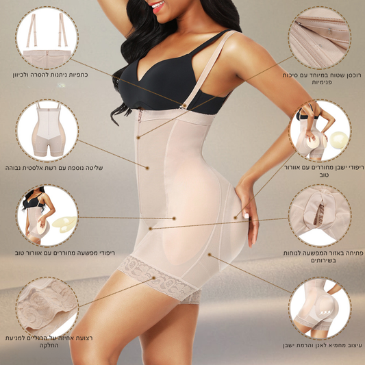 מחטב גוף עם רוכסן לחיטוב מותן והרמת ישבן