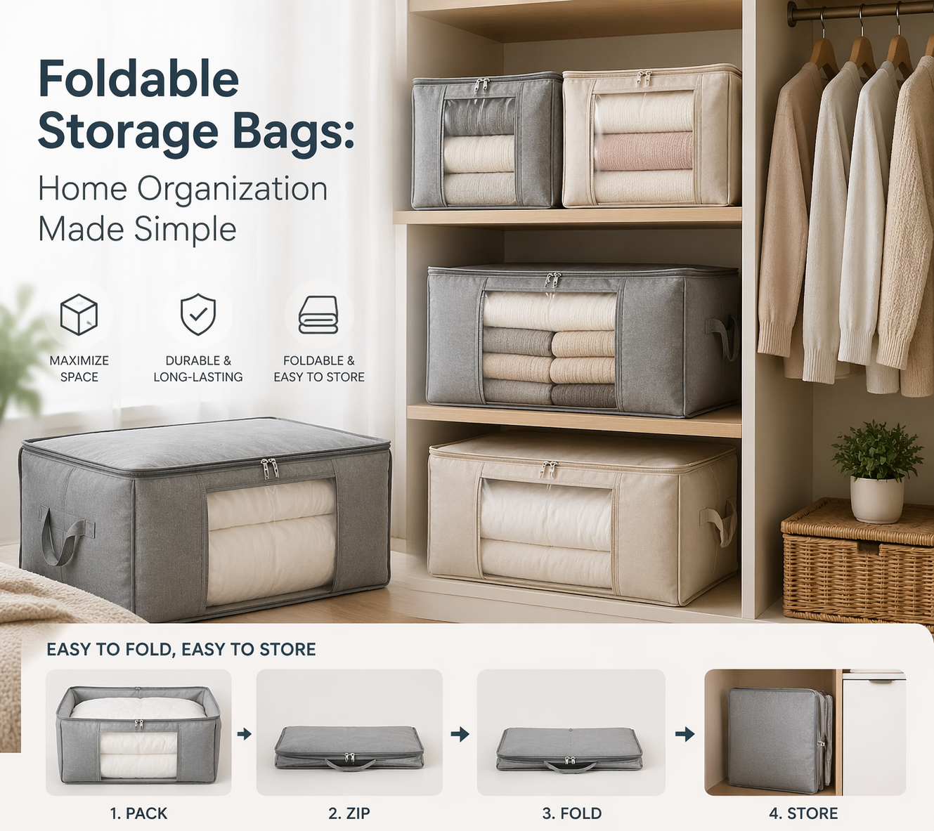 Foldable Storage Bags: Home Organization Made Simple