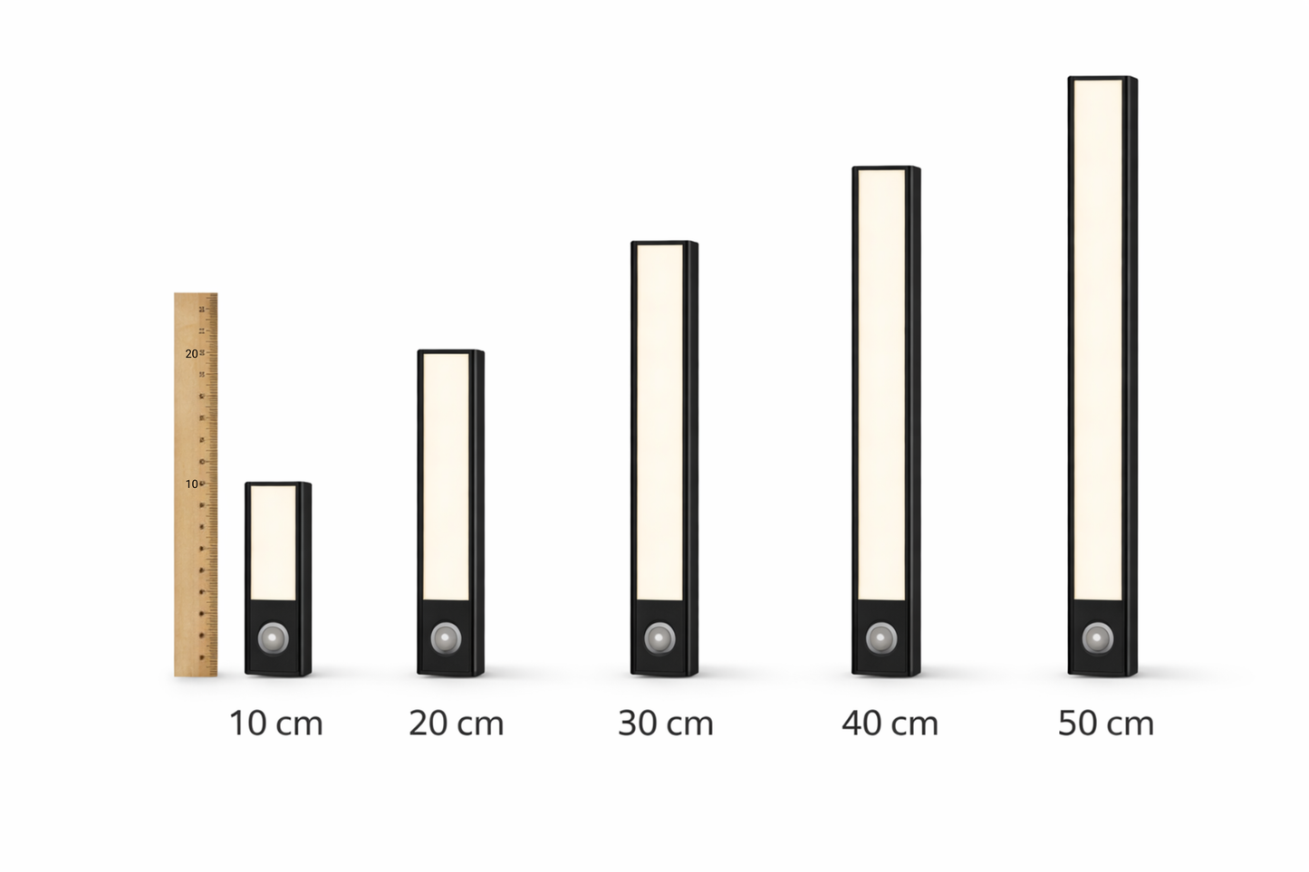 Slim smart cabinet light with motion sensor and rechargeable battery for magnetic installation