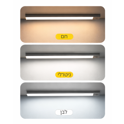 Slim smart cabinet light with motion sensor and rechargeable battery for magnetic installation