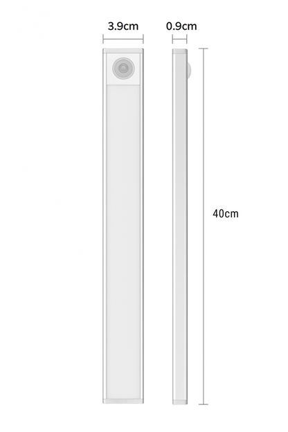 Slim smart cabinet light with motion sensor and rechargeable battery for magnetic installation