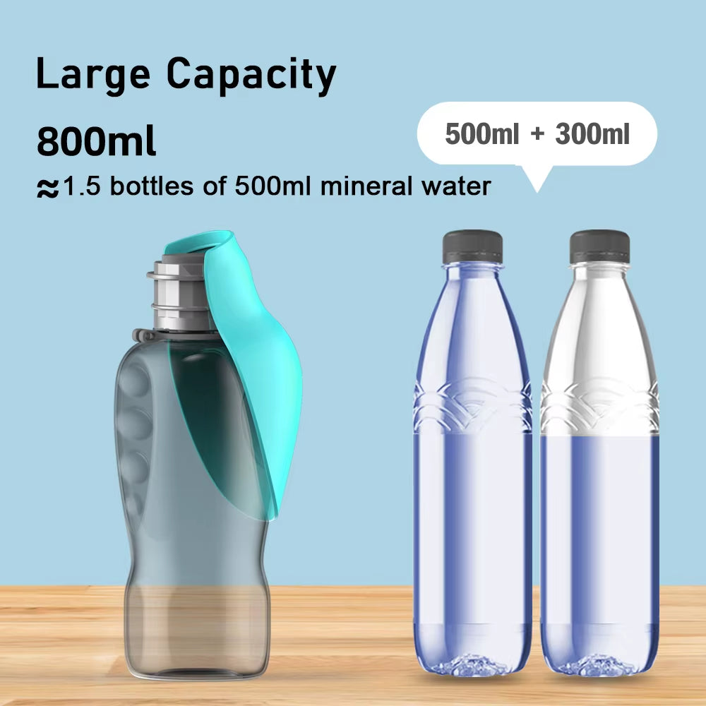 Dog Water Bottle Foldable 800Ml Pet Puppy Cats Water Container for Hiking Travel Outdoor Leakproof Dogs Drinking Bowls Supplies