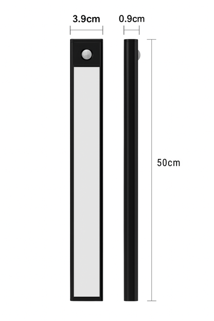 Slim smart cabinet light with motion sensor and rechargeable battery for magnetic installation