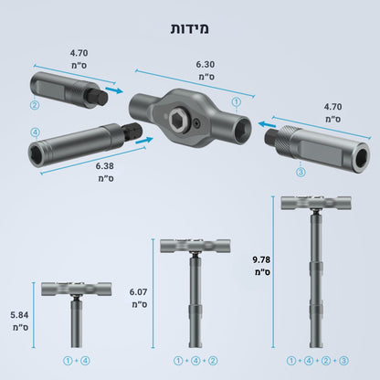 מברג רטצ׳ט מקצועי מדויק עם מנגנון מגנטי דו־כיווני סט כלי עבודה חכם לתיקוני בית ואלקטרוניקה