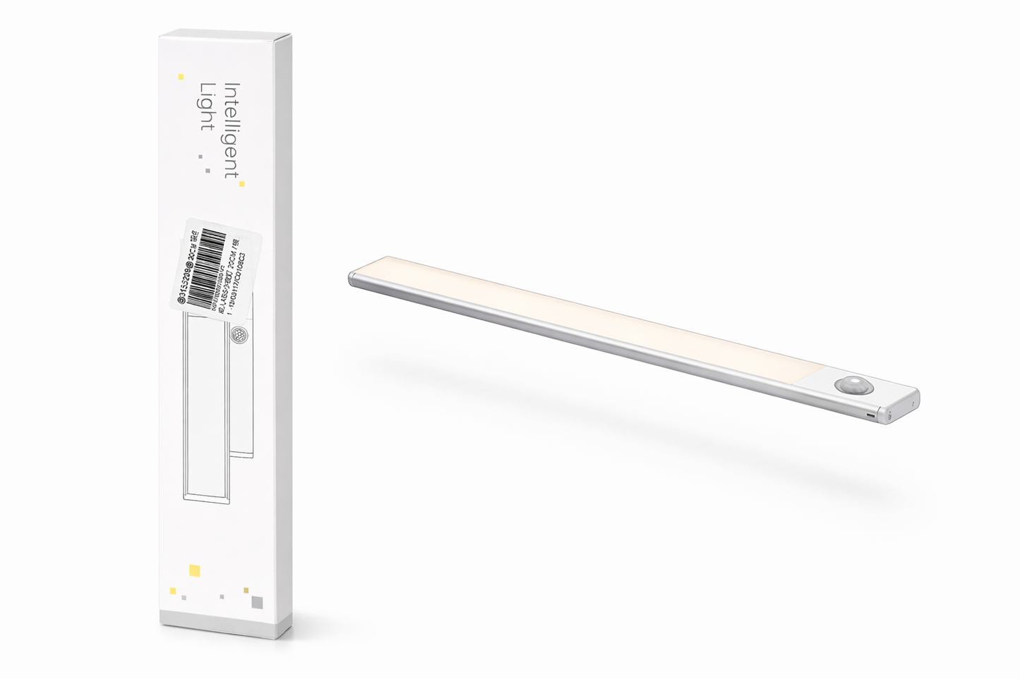 Slim smart cabinet light with motion sensor and rechargeable battery for magnetic installation