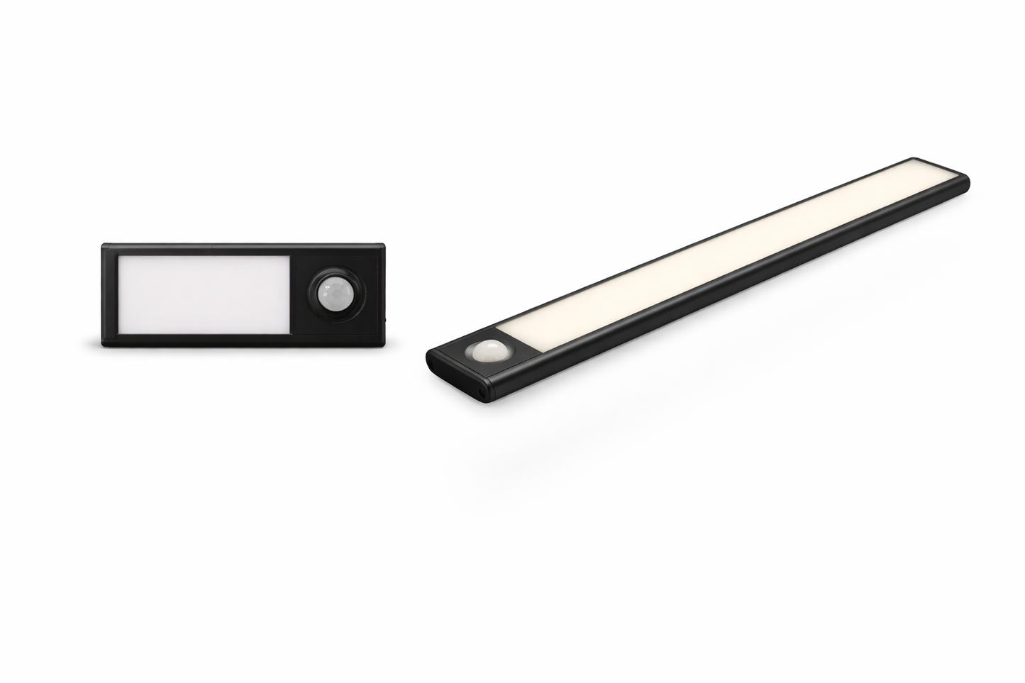 Slim smart cabinet light with motion sensor and rechargeable battery for magnetic installation