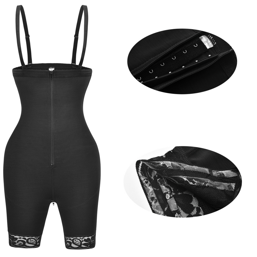 Shapewear bodysuit side view showing smooth contouring silhouette