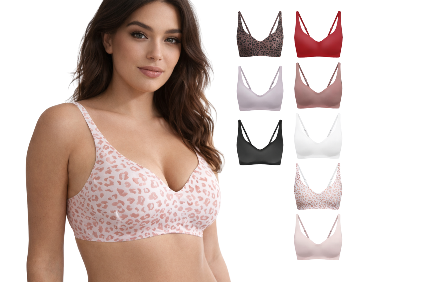 Seamless, invisible push-up bra with a V-neckline for everyday comfort