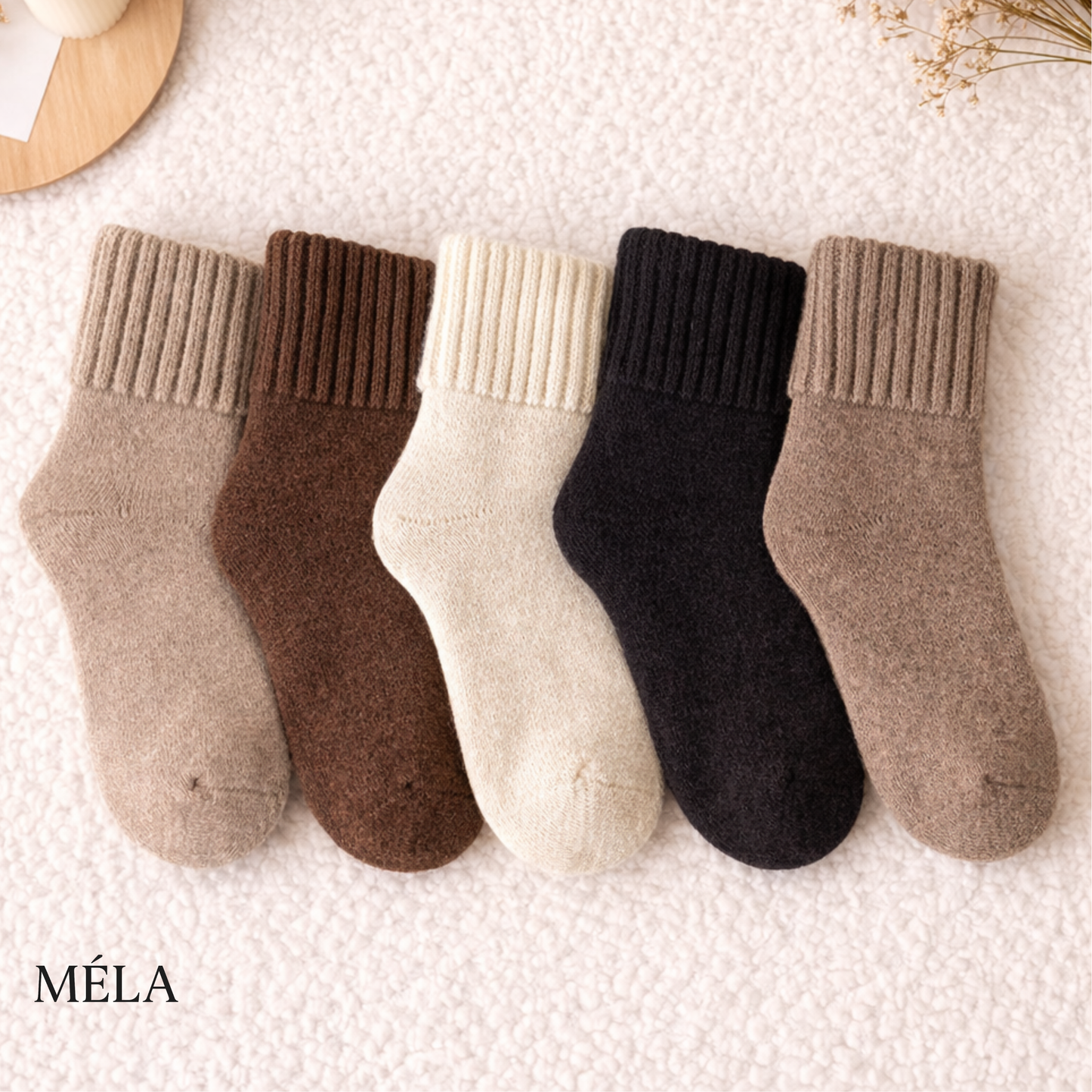 גרבי חורף עבות לנשים 5 זוגות חמות ונוחות למזג אוויר קר