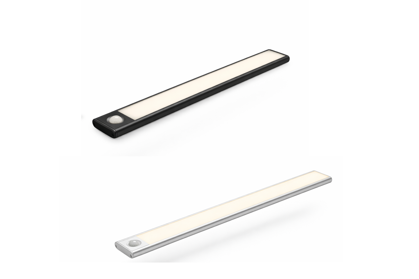 Slim smart cabinet light with motion sensor and rechargeable battery for magnetic installation