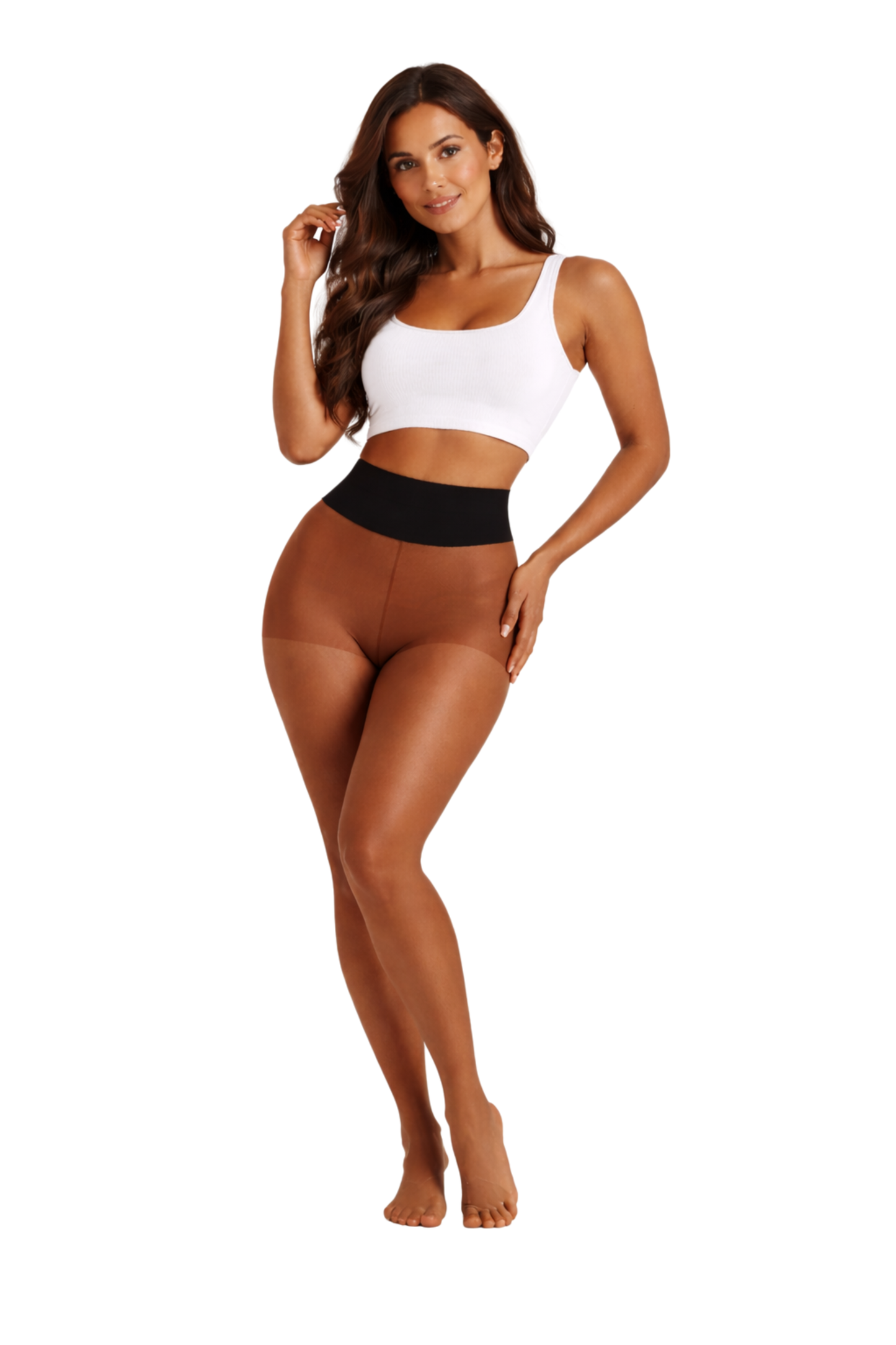 טייטס תרמי מחטב חצי שקוף עם בטנת פליז מותן גבוהה