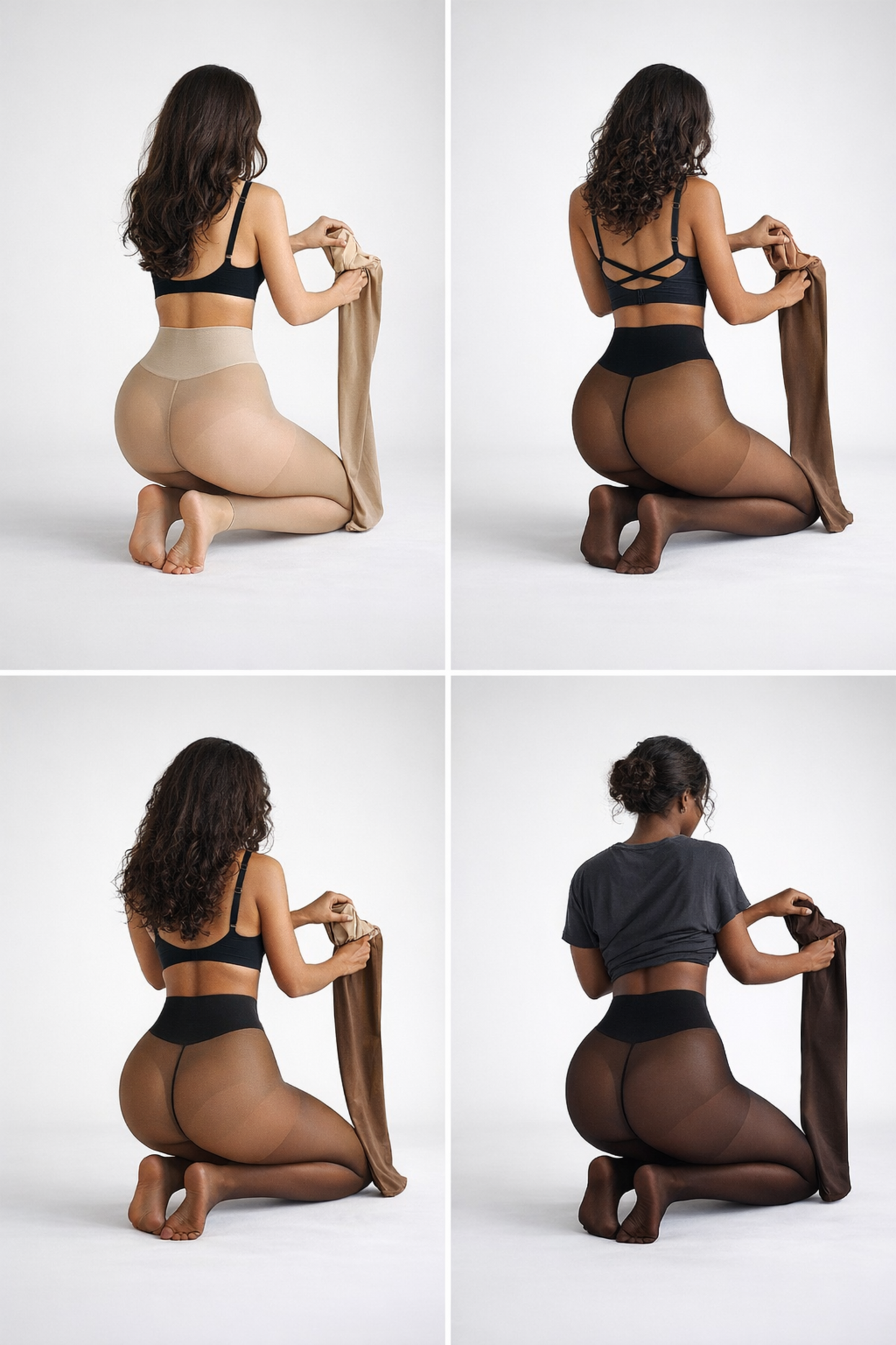 טייטס תרמי מחטב חצי שקוף עם בטנת פליז מותן גבוהה