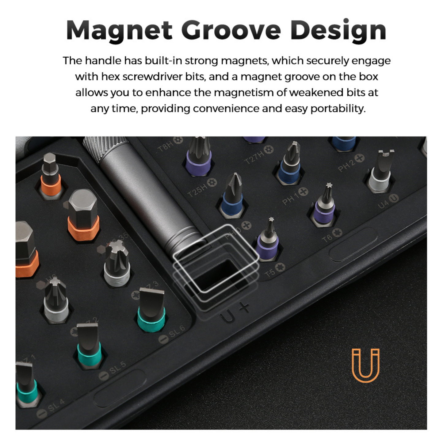 Professional, precise ratchet screwdriver with two-way magnetic mechanism, smart tool set for home and electronics repairs