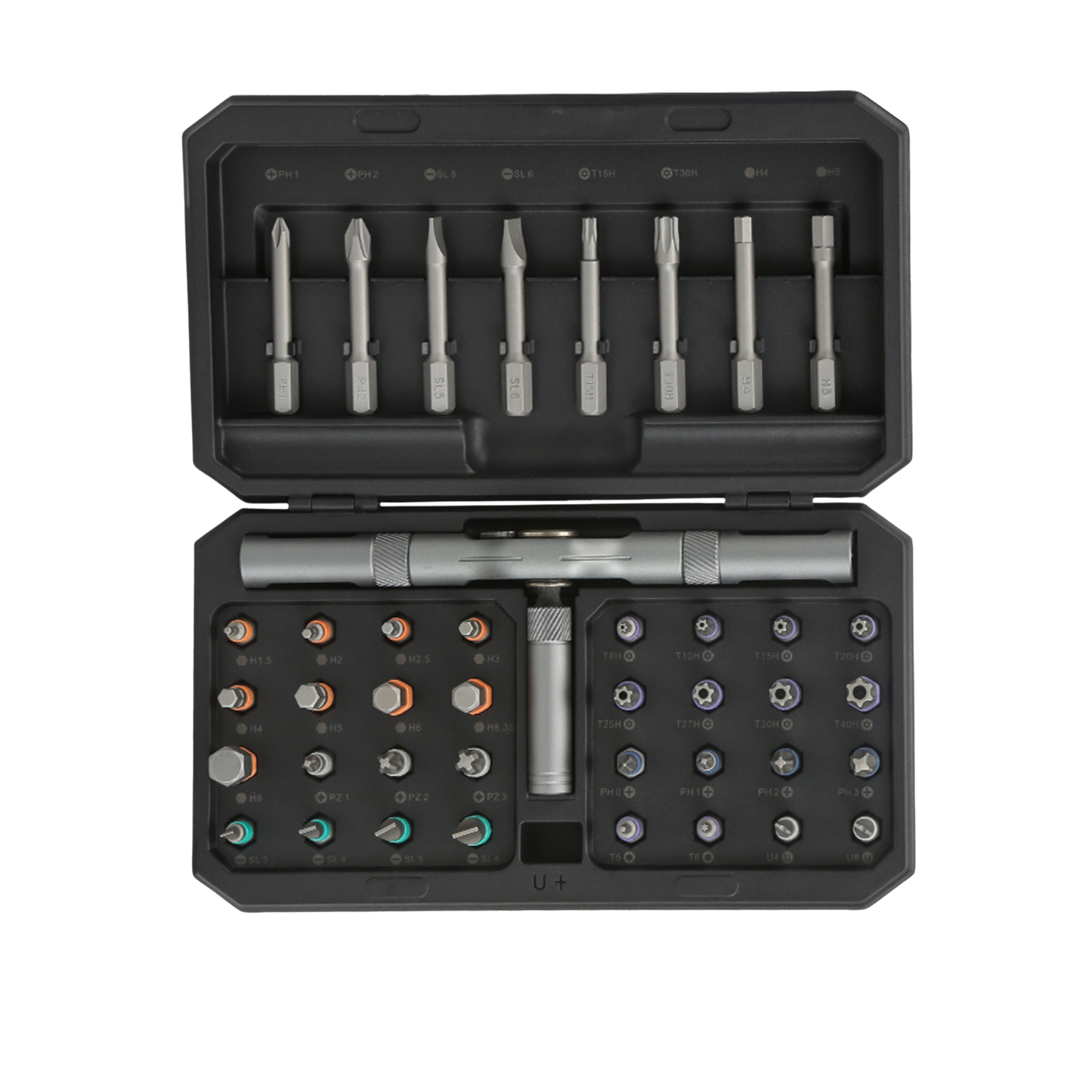 Professional, precise ratchet screwdriver with two-way magnetic mechanism, smart tool set for home and electronics repairs