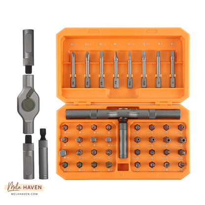 Professional, precise ratchet screwdriver with two-way magnetic mechanism, smart tool set for home and electronics repairs