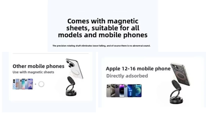 Strong magnetic car phone holder with 360 degree vacuum