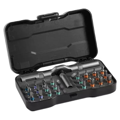 מברג רטצ׳ט מקצועי מדויק עם מנגנון מגנטי דו־כיווני סט כלי עבודה חכם לתיקוני בית ואלקטרוניקה