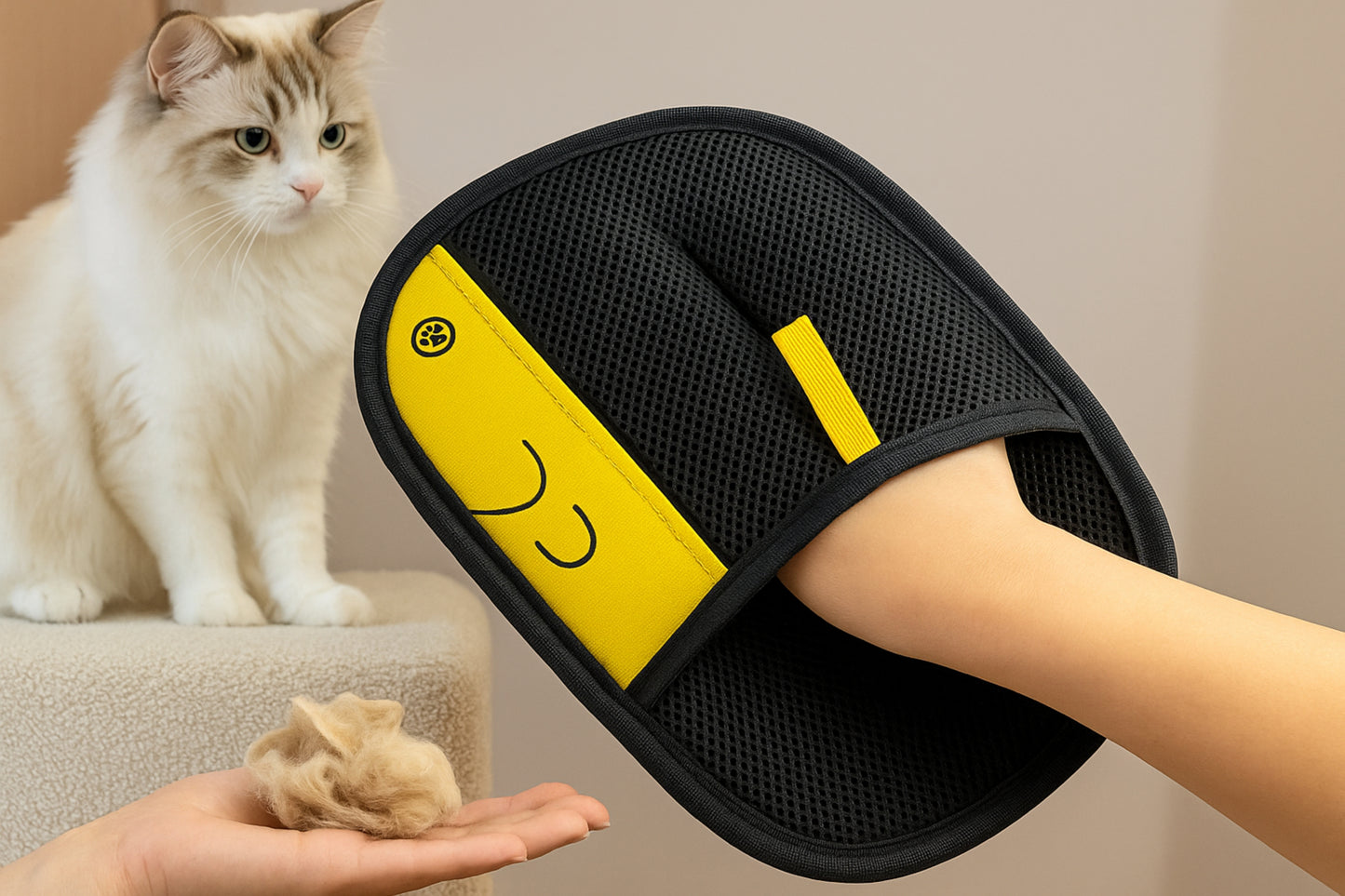 כפפת הסרת שיער לחיות – מנקה שיער כלבים וחתולים ElectroClean Mela Haven