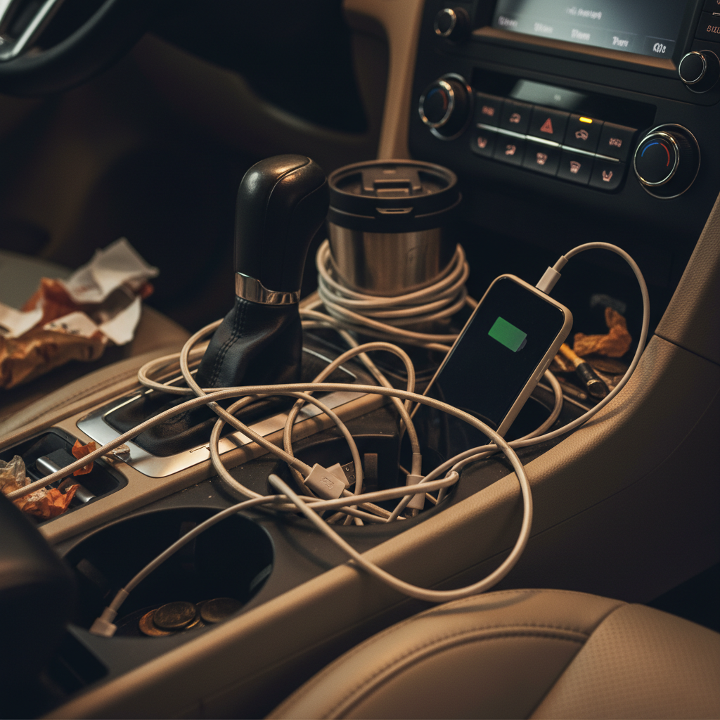 Cable clutter in car solved by wireless CarPlay adapter