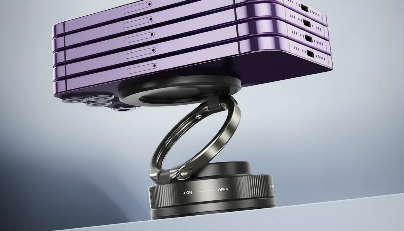 Strong magnetic car phone holder with 360 degree vacuum