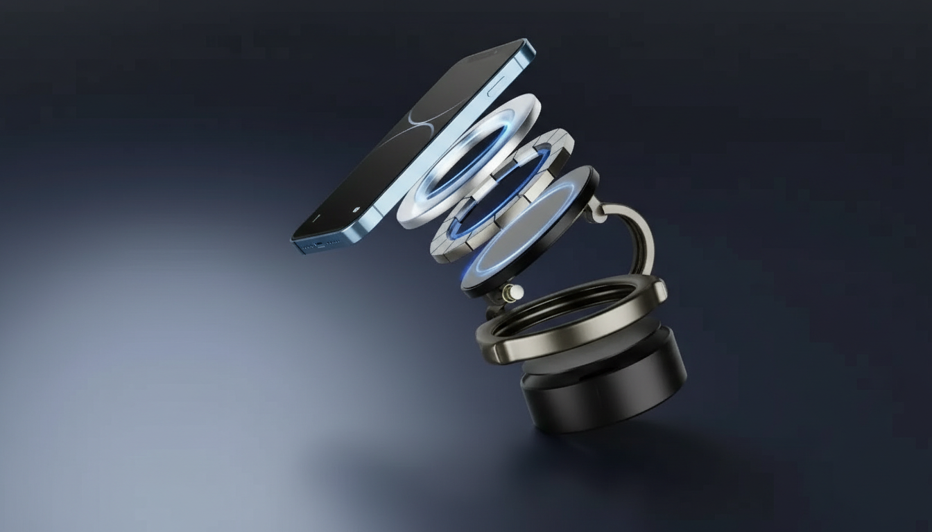 Strong magnetic car phone holder with 360 degree vacuum