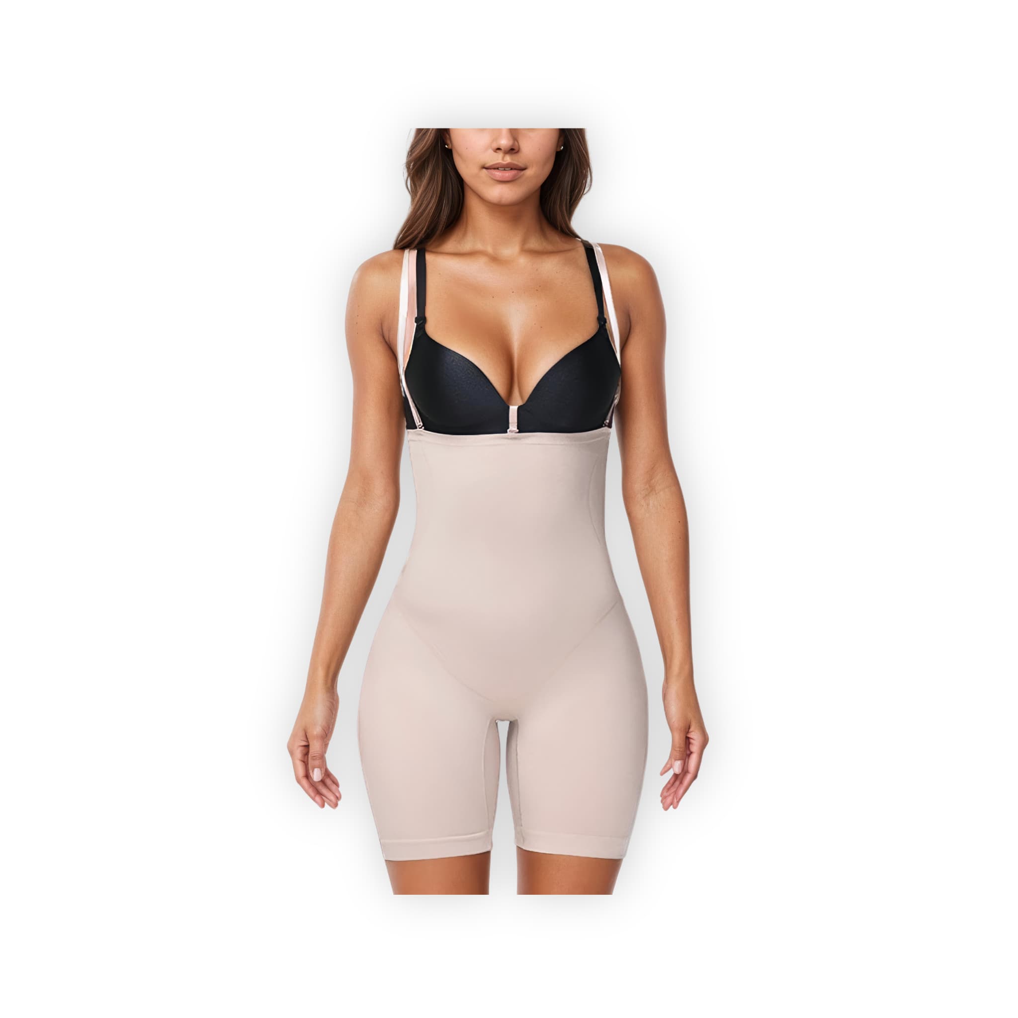 Full Body Mela Shapewear Bodysuit Tummy Control High Waist Mid Thigh Shaper