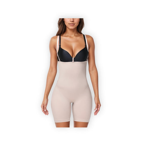 Full Body Mela Shapewear Bodysuit Tummy Control High Waist Mid Thigh Shaper