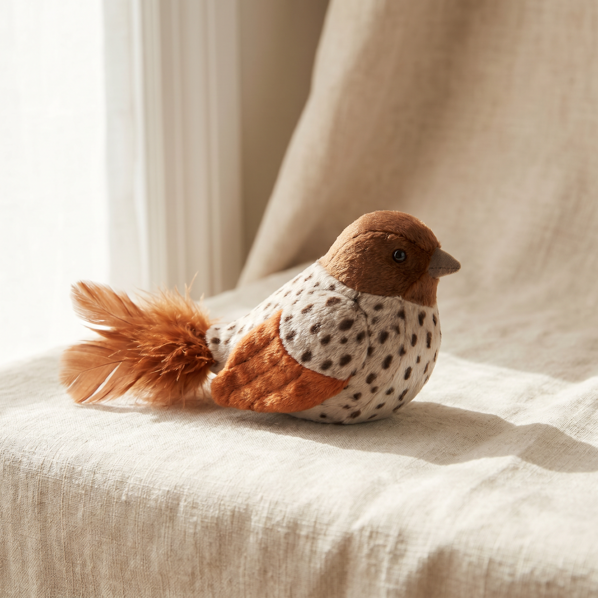 Chirping Bird Cat Toy - Realistic Sparrow